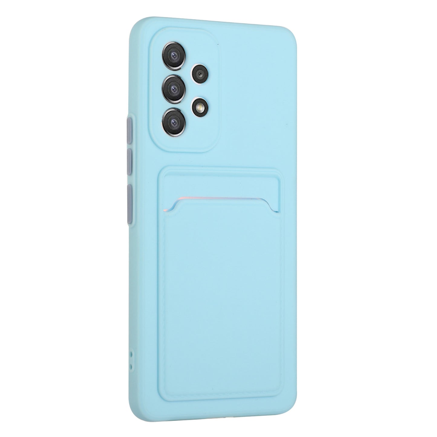 For Samsung Galaxy A53 5G Card Holder Slot Soft TPU Shockproof Anti-Scratch Case Case with Camera Lens Protection