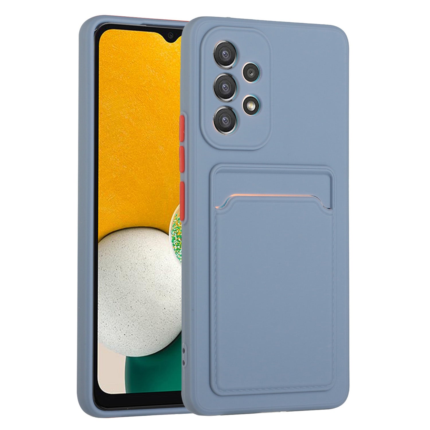 For Samsung Galaxy A53 5G Card Holder Slot Soft TPU Shockproof Anti-Scratch Case Case with Camera Lens Protection