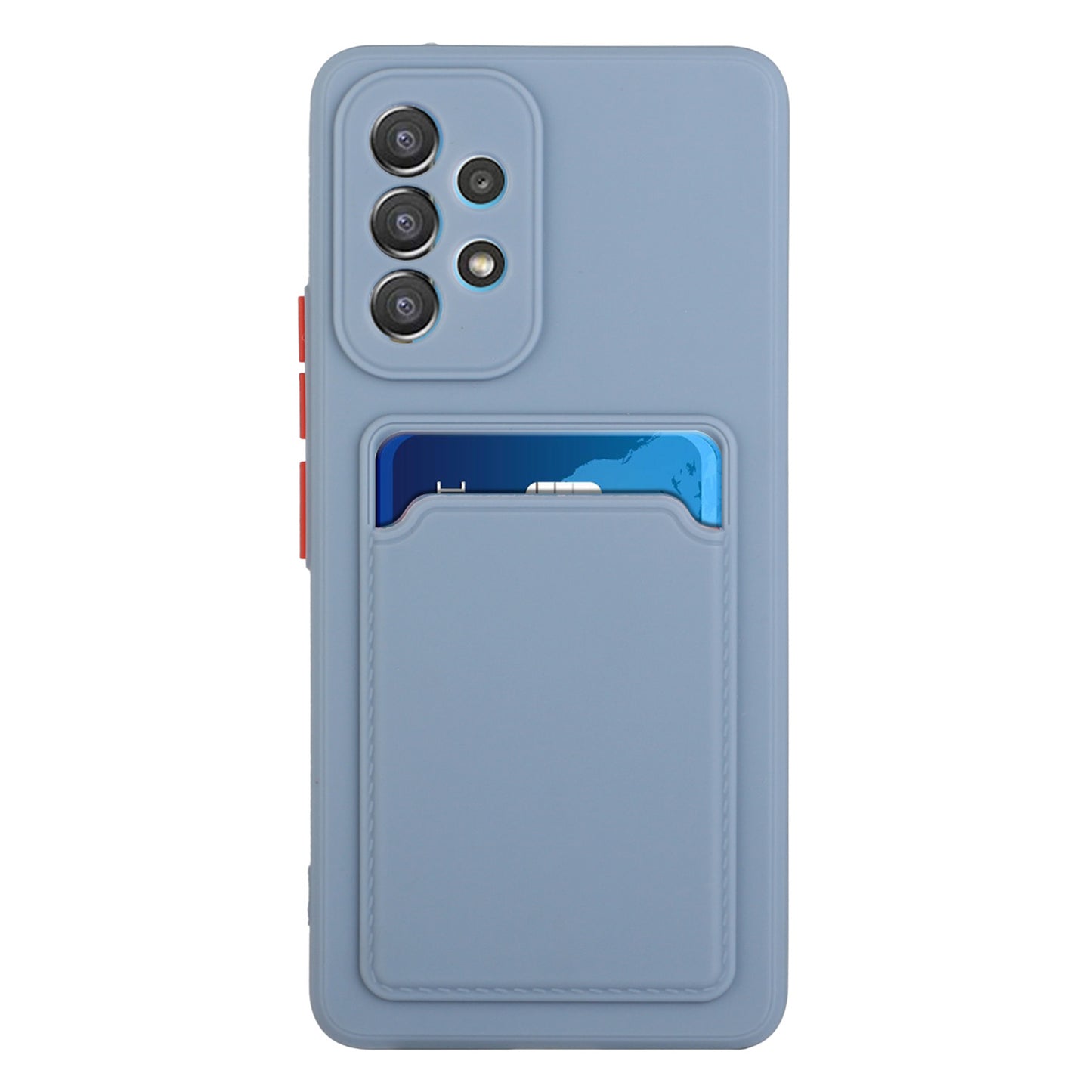 For Samsung Galaxy A53 5G Card Holder Slot Soft TPU Shockproof Anti-Scratch Case Case with Camera Lens Protection
