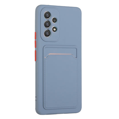 For Samsung Galaxy A53 5G Card Holder Slot Soft TPU Shockproof Anti-Scratch Case Case with Camera Lens Protection