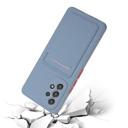 For Samsung Galaxy A53 5G Card Holder Slot Soft TPU Shockproof Anti-Scratch Case Case with Camera Lens Protection