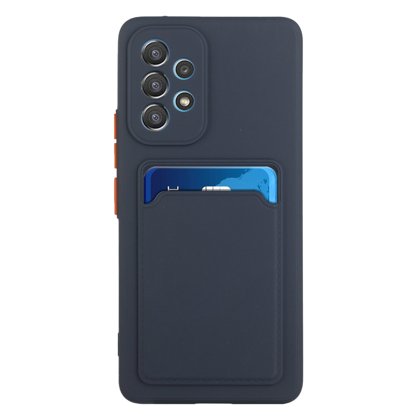 For Samsung Galaxy A53 5G Card Holder Slot Soft TPU Shockproof Anti-Scratch Case Case with Camera Lens Protection