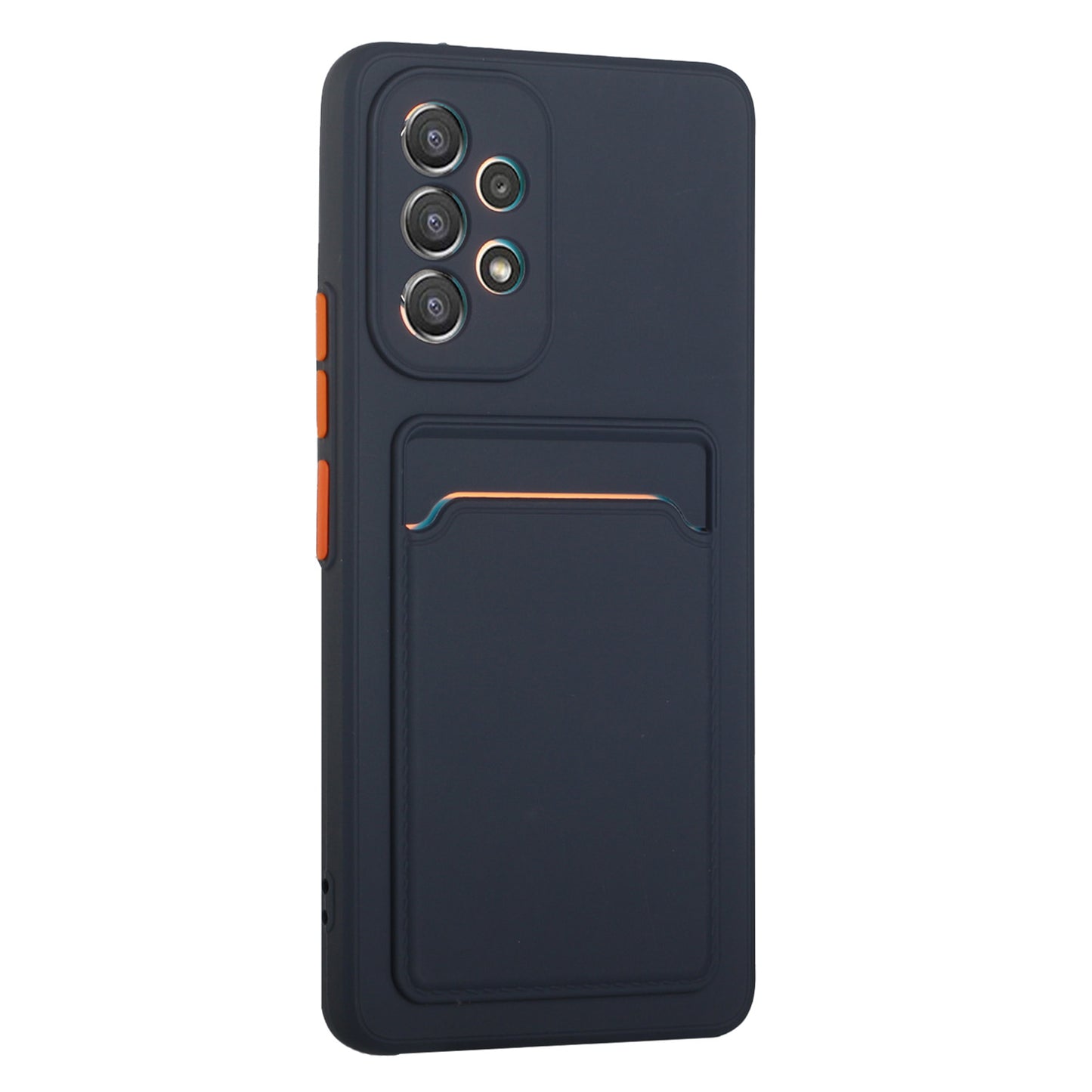 For Samsung Galaxy A53 5G Card Holder Slot Soft TPU Shockproof Anti-Scratch Case Case with Camera Lens Protection