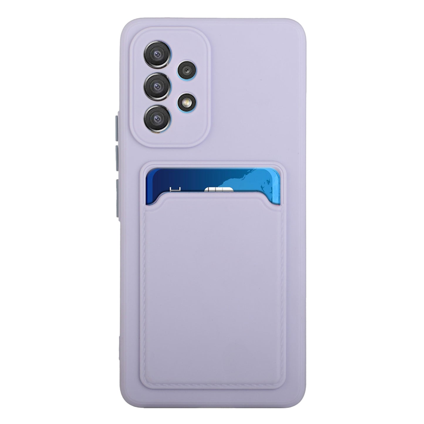 For Samsung Galaxy A53 5G Card Holder Slot Soft TPU Shockproof Anti-Scratch Case Case with Camera Lens Protection