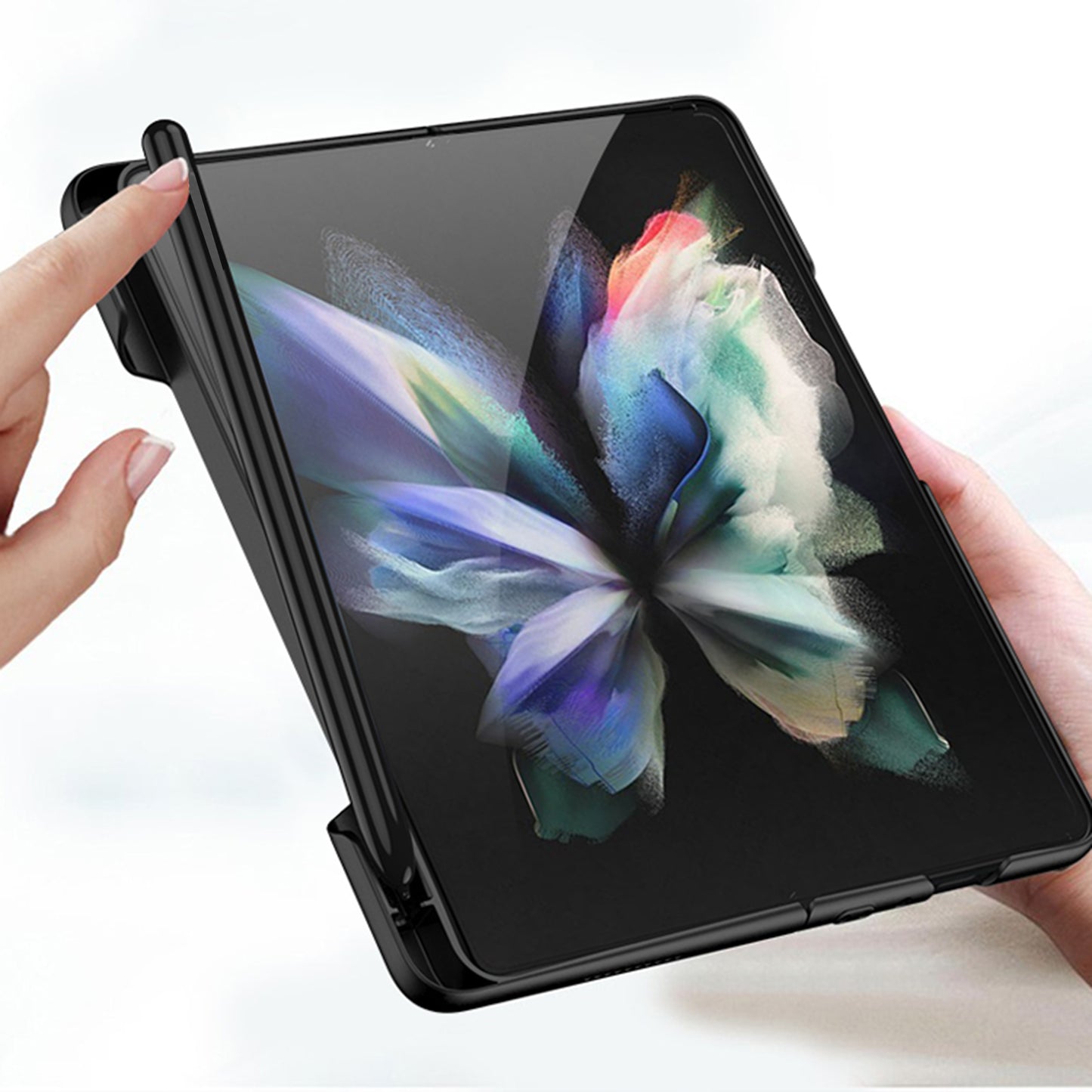 GKK for Samsung Galaxy Z Fold3 5G Hard PC Ultra-slim Case Large Cutouts Shell with Pen Slot