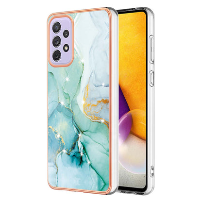 YB IMD Series-2 Marble Case for Samsung Galaxy A73 5G, Electroplated Edge Soft TPU Stylish IMD Protective Cover