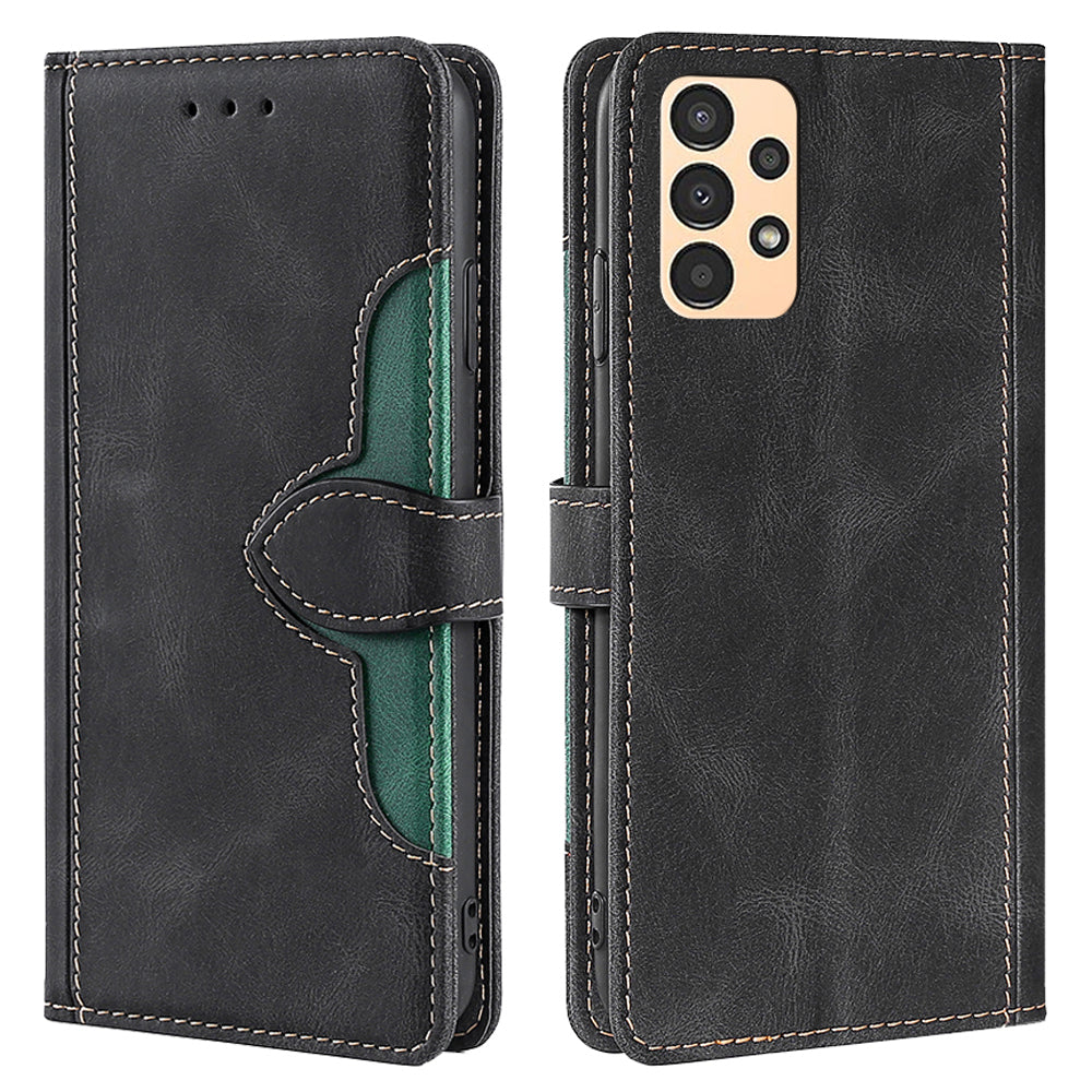 For Samsung Galaxy A13 4G Foldable Stand Straw Hat Pattern PU Leather Case Wallet Anti-scratch Mobile Phone Cover