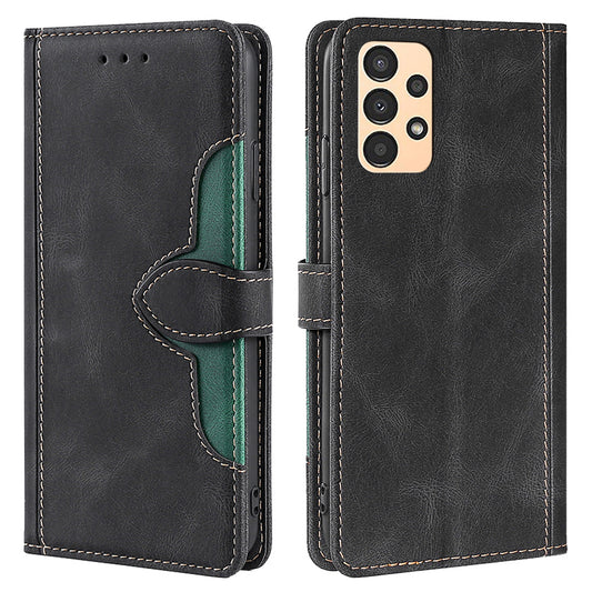 For Samsung Galaxy A13 4G Foldable Stand Straw Hat Pattern PU Leather Case Wallet Anti-scratch Mobile Phone Cover