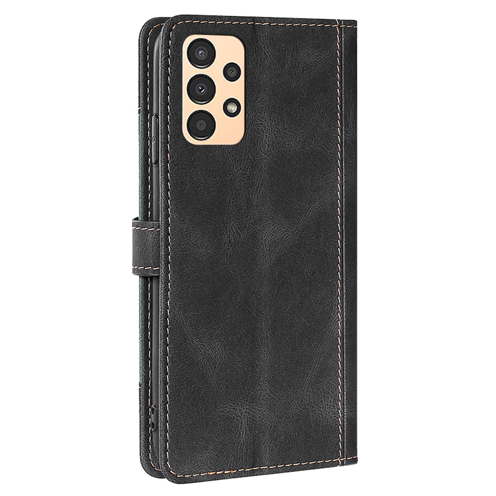 For Samsung Galaxy A13 4G Foldable Stand Straw Hat Pattern PU Leather Case Wallet Anti-scratch Mobile Phone Cover