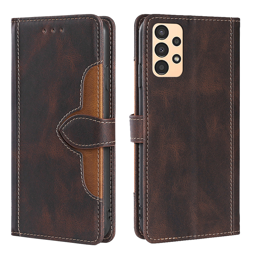 For Samsung Galaxy A13 4G Foldable Stand Straw Hat Pattern PU Leather Case Wallet Anti-scratch Mobile Phone Cover