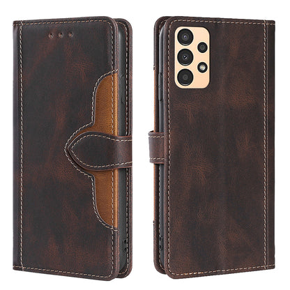 For Samsung Galaxy A13 4G Foldable Stand Straw Hat Pattern PU Leather Case Wallet Anti-scratch Mobile Phone Cover