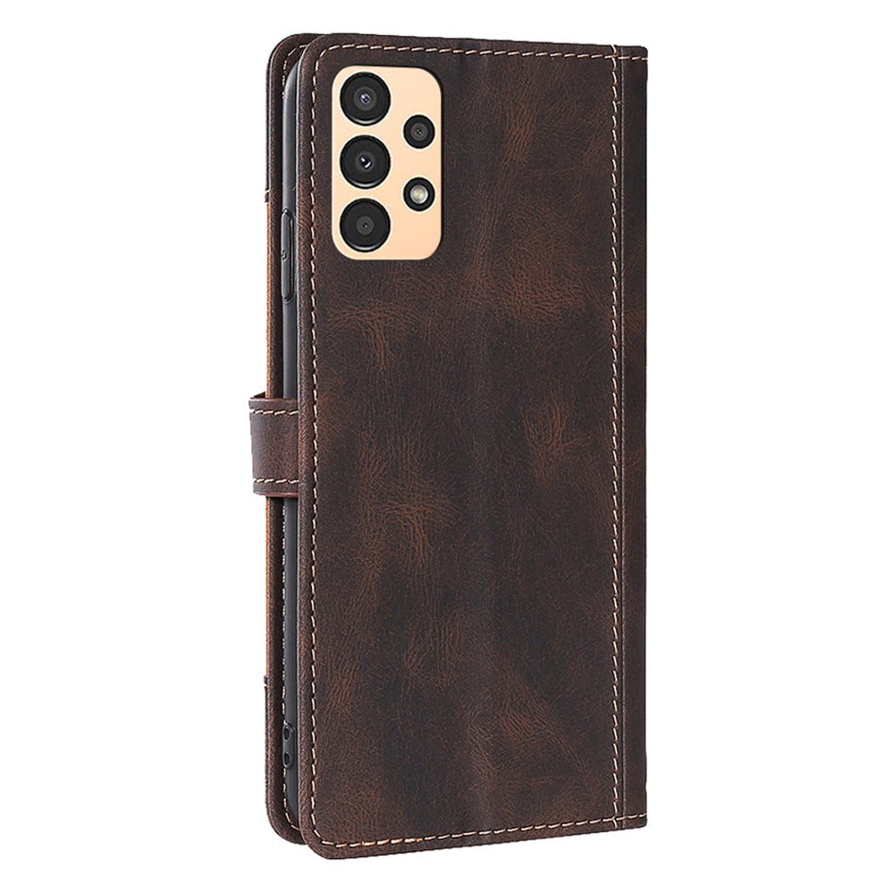 For Samsung Galaxy A13 4G Foldable Stand Straw Hat Pattern PU Leather Case Wallet Anti-scratch Mobile Phone Cover