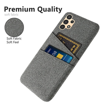 For Samsung Galaxy A13 4G Dual Card Slots Cloth Texture Anti-drop Hard PC Protective Cover