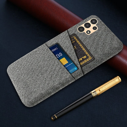 For Samsung Galaxy A13 4G Dual Card Slots Cloth Texture Anti-drop Hard PC Protective Cover