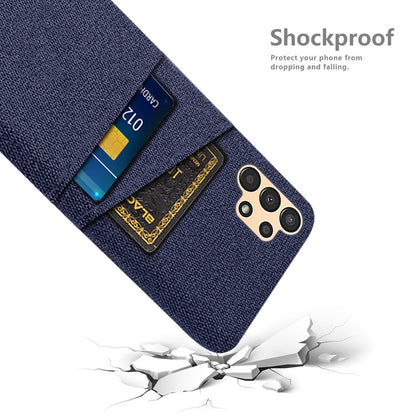 For Samsung Galaxy A13 4G Dual Card Slots Cloth Texture Anti-drop Hard PC Protective Cover