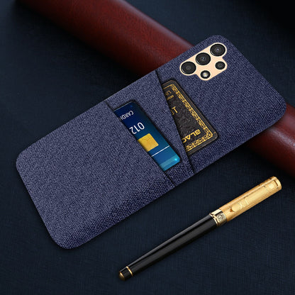 For Samsung Galaxy A13 4G Dual Card Slots Cloth Texture Anti-drop Hard PC Protective Cover