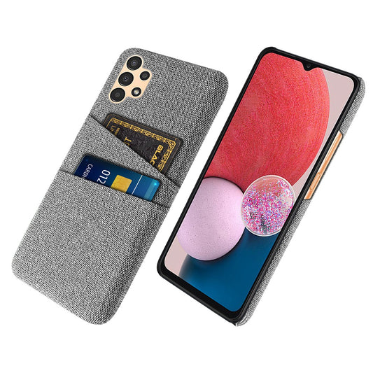 For Samsung Galaxy A13 4G Dual Card Slots Cloth Texture Anti-drop Hard PC Protective Cover