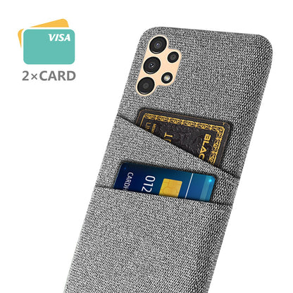 For Samsung Galaxy A13 4G Dual Card Slots Cloth Texture Anti-drop Hard PC Protective Cover