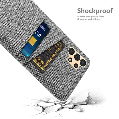 For Samsung Galaxy A13 4G Dual Card Slots Cloth Texture Anti-drop Hard PC Protective Cover