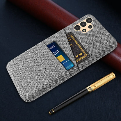 For Samsung Galaxy A13 4G Dual Card Slots Cloth Texture Anti-drop Hard PC Protective Cover