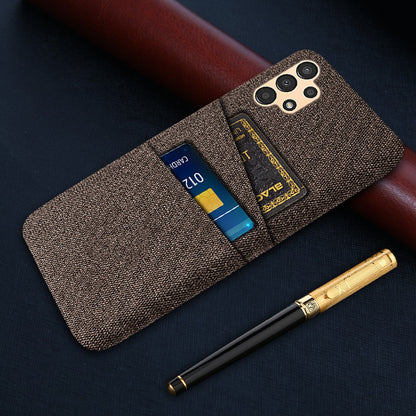 For Samsung Galaxy A13 4G Dual Card Slots Cloth Texture Anti-drop Hard PC Protective Cover