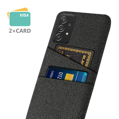 For Samsung Galaxy A52 5G/A52 4G/A52s 5G Mobile Phone Cover Dual Card Slots Cell Phone Case Cloth + PC Phone Back Shell