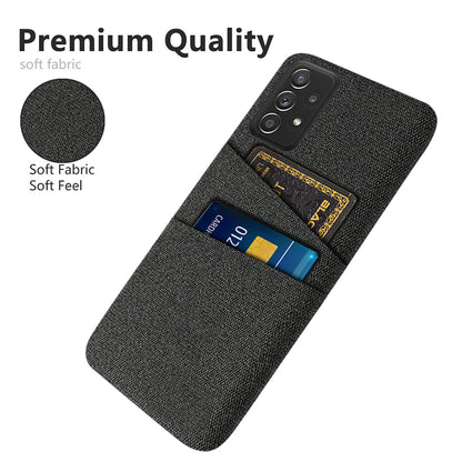 For Samsung Galaxy A52 5G/A52 4G/A52s 5G Mobile Phone Cover Dual Card Slots Cell Phone Case Cloth + PC Phone Back Shell