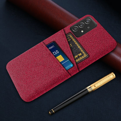 For Samsung Galaxy A52 5G/A52 4G/A52s 5G Mobile Phone Cover Dual Card Slots Cell Phone Case Cloth + PC Phone Back Shell