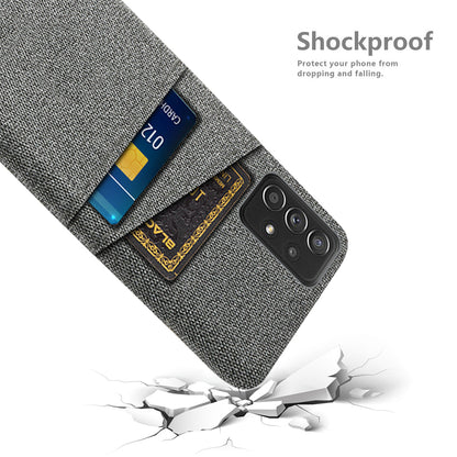 For Samsung Galaxy A52 5G/A52 4G/A52s 5G Mobile Phone Cover Dual Card Slots Cell Phone Case Cloth + PC Phone Back Shell