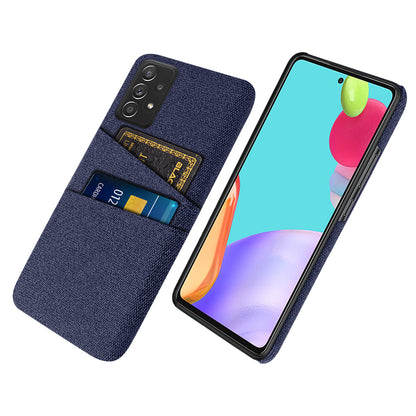 For Samsung Galaxy A52 5G/A52 4G/A52s 5G Mobile Phone Cover Dual Card Slots Cell Phone Case Cloth + PC Phone Back Shell