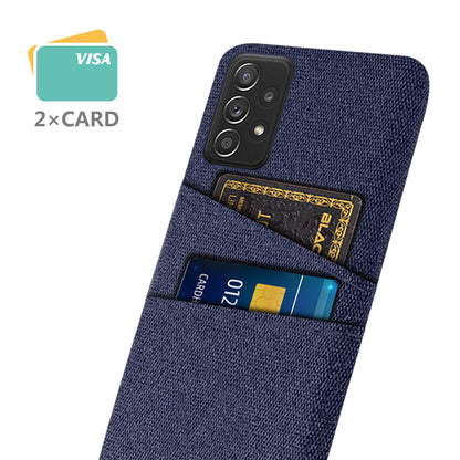 For Samsung Galaxy A52 5G/A52 4G/A52s 5G Mobile Phone Cover Dual Card Slots Cell Phone Case Cloth + PC Phone Back Shell