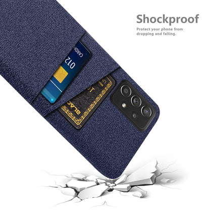 For Samsung Galaxy A52 5G/A52 4G/A52s 5G Mobile Phone Cover Dual Card Slots Cell Phone Case Cloth + PC Phone Back Shell