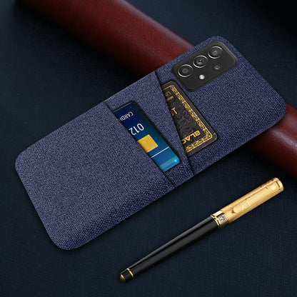 For Samsung Galaxy A52 5G/A52 4G/A52s 5G Mobile Phone Cover Dual Card Slots Cell Phone Case Cloth + PC Phone Back Shell