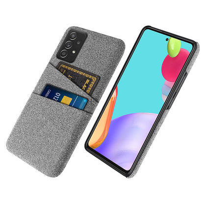 For Samsung Galaxy A52 5G/A52 4G/A52s 5G Mobile Phone Cover Dual Card Slots Cell Phone Case Cloth + PC Phone Back Shell