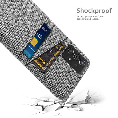 For Samsung Galaxy A52 5G/A52 4G/A52s 5G Mobile Phone Cover Dual Card Slots Cell Phone Case Cloth + PC Phone Back Shell