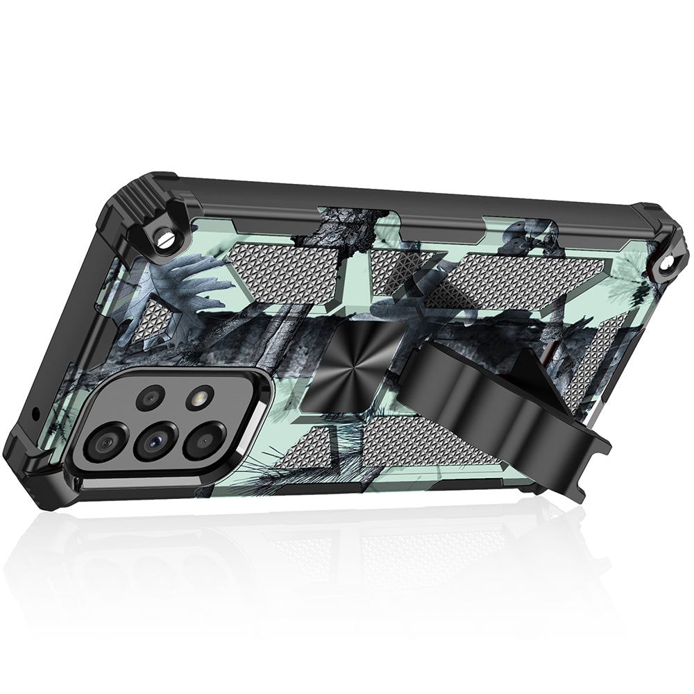 Slim Phone Case for Samsung Galaxy A53 5G Military Grade Armor Hybrid PC+TPU Shockproof Camouflage Cover with Kickstand