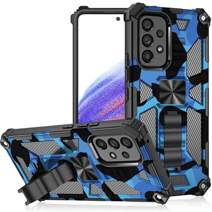 Slim Phone Case for Samsung Galaxy A53 5G Military Grade Armor Hybrid PC+TPU Shockproof Camouflage Cover with Kickstand