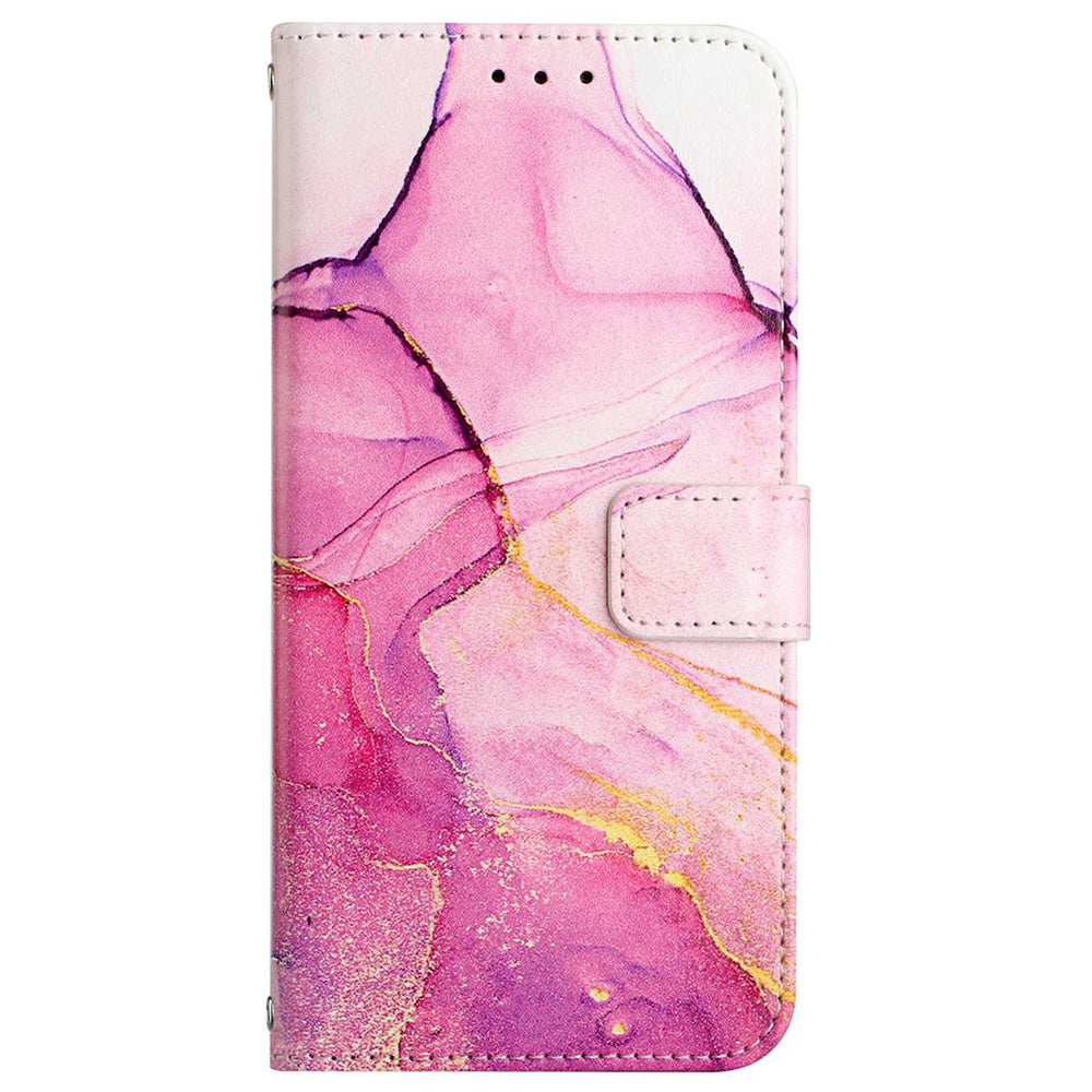 YB Pattern Printing Leather Series-5 for Samsung Galaxy A52 4G/5G/A52s 5G Wallet Marble Pattern Scratch-resistant Stand Phone Shell