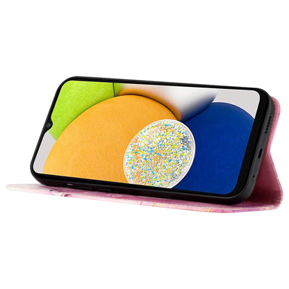 YB Pattern Printing Leather Series-5 for Samsung Galaxy A52 4G/5G/A52s 5G Wallet Marble Pattern Scratch-resistant Stand Phone Shell