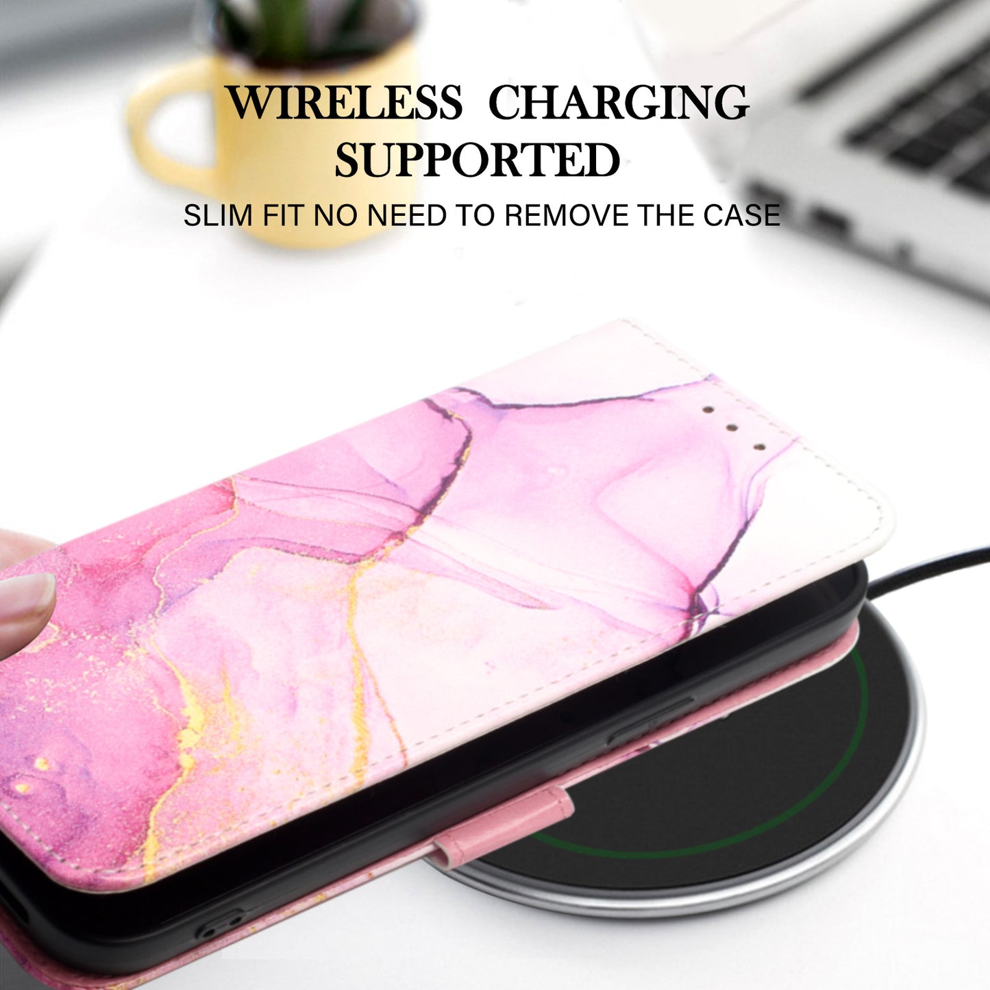YB Pattern Printing Leather Series-5 for Samsung Galaxy A52 4G/5G/A52s 5G Wallet Marble Pattern Scratch-resistant Stand Phone Shell