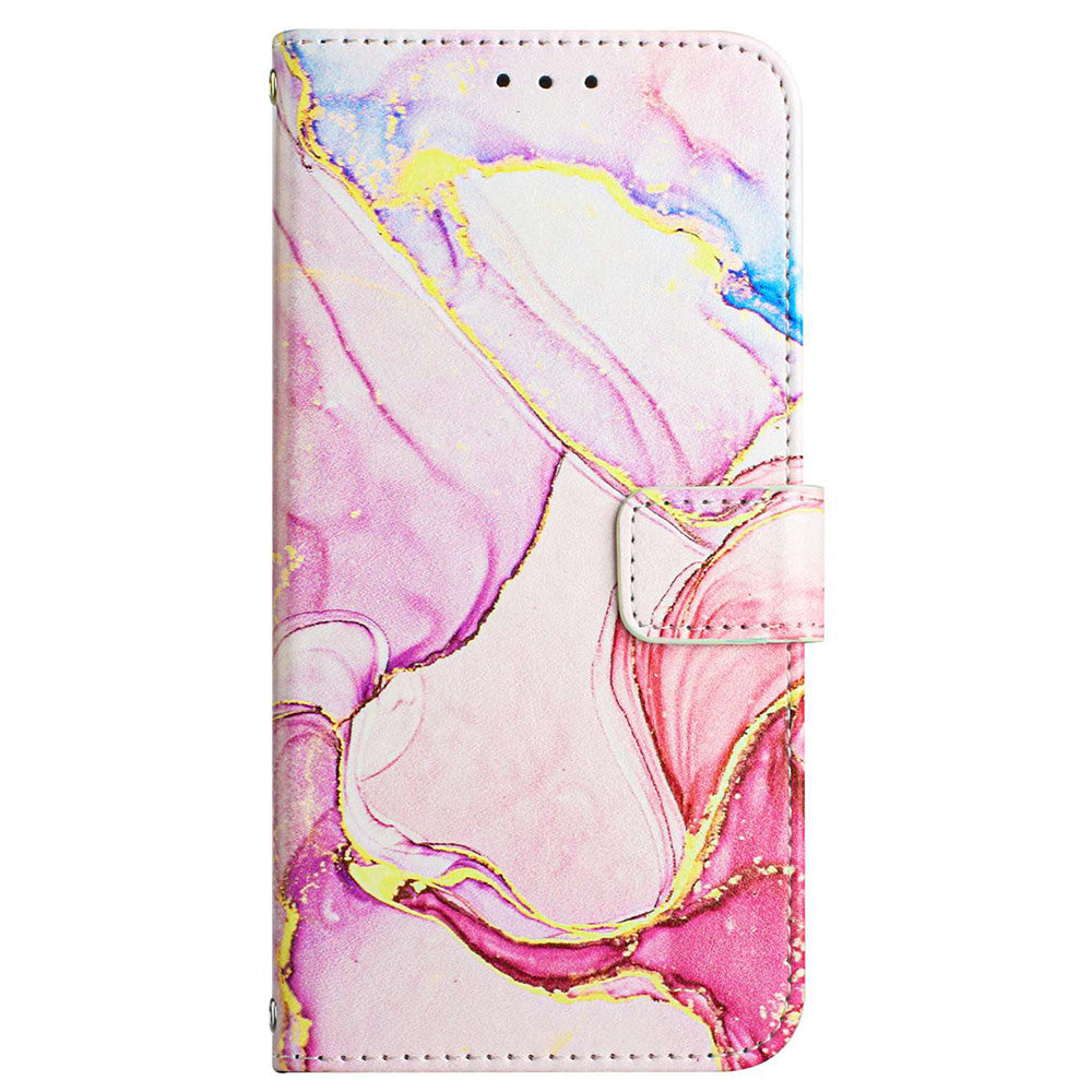 YB Pattern Printing Leather Series-5 for Samsung Galaxy A52 4G/5G/A52s 5G Wallet Marble Pattern Scratch-resistant Stand Phone Shell
