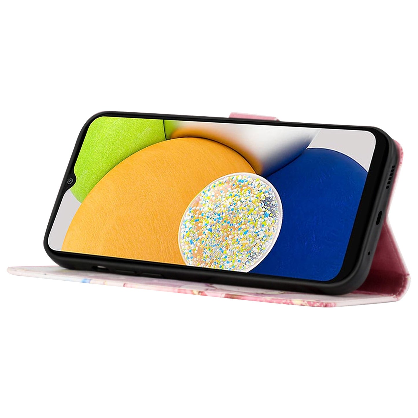 YB Pattern Printing Leather Series-5 for Samsung Galaxy A52 4G/5G/A52s 5G Wallet Marble Pattern Scratch-resistant Stand Phone Shell