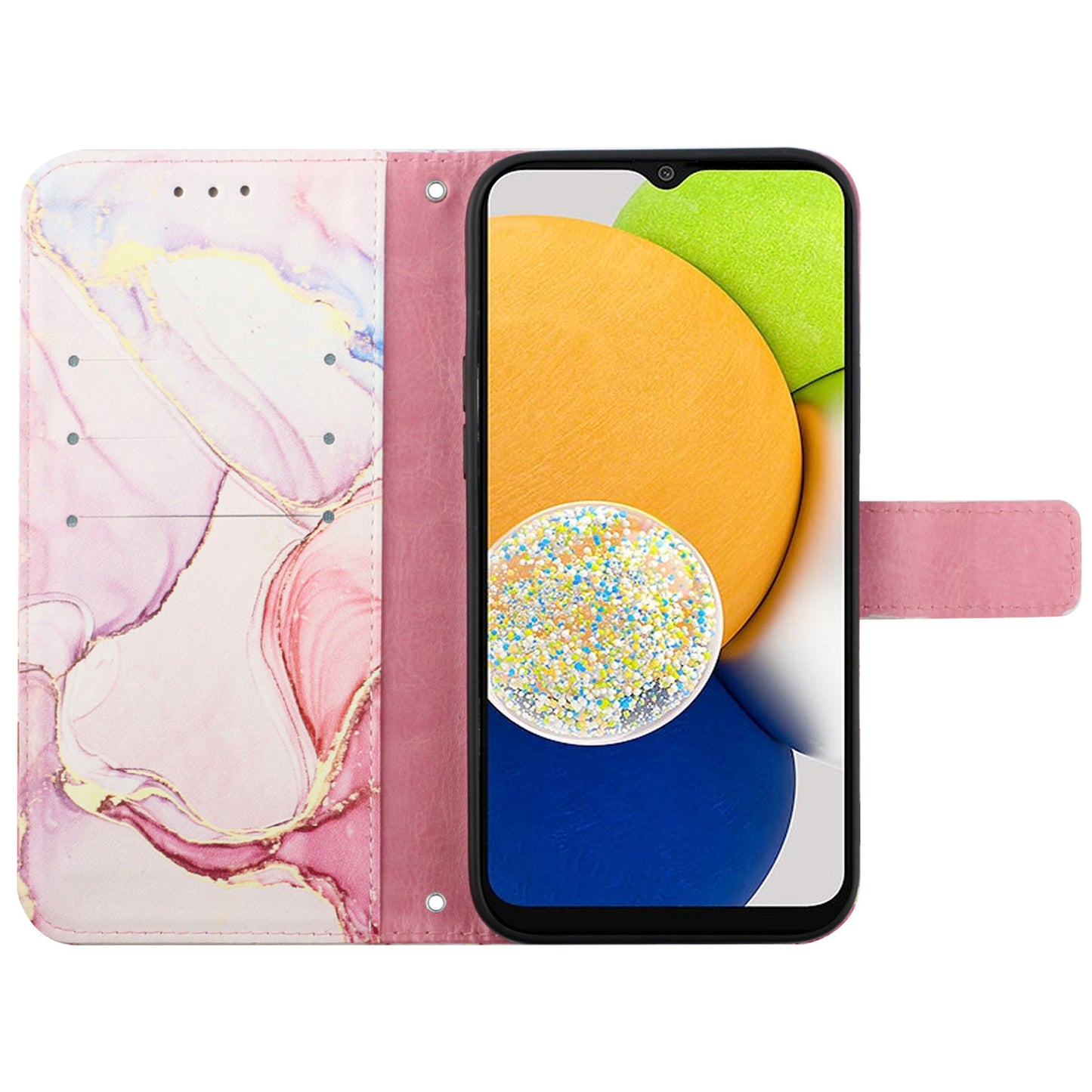 YB Pattern Printing Leather Series-5 for Samsung Galaxy A52 4G/5G/A52s 5G Wallet Marble Pattern Scratch-resistant Stand Phone Shell