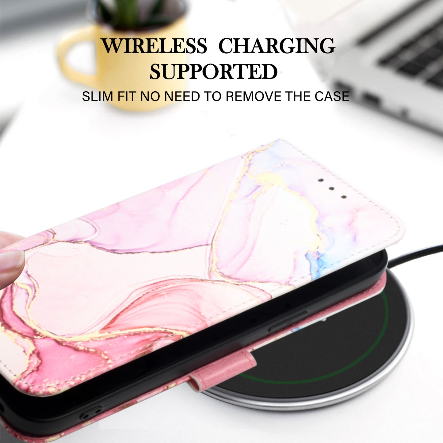 YB Pattern Printing Leather Series-5 for Samsung Galaxy A52 4G/5G/A52s 5G Wallet Marble Pattern Scratch-resistant Stand Phone Shell
