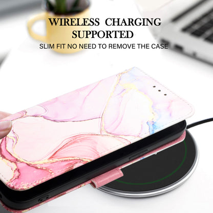 YB Pattern Printing Leather Series-5 for Samsung Galaxy A52 4G/5G/A52s 5G Wallet Marble Pattern Scratch-resistant Stand Phone Shell