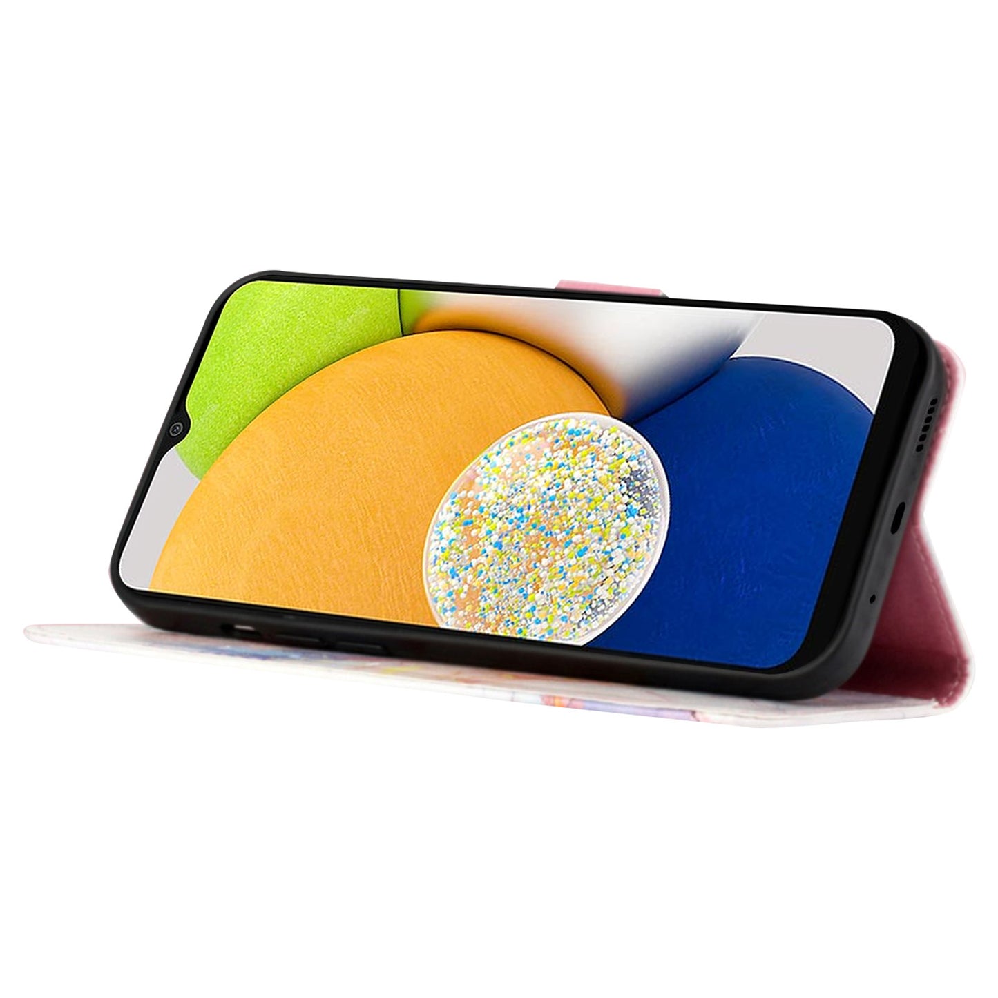 YB Pattern Printing Leather Series-5 for Samsung Galaxy A52 4G/5G/A52s 5G Wallet Marble Pattern Scratch-resistant Stand Phone Shell