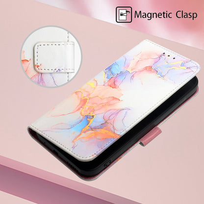 YB Pattern Printing Leather Series-5 for Samsung Galaxy A52 4G/5G/A52s 5G Wallet Marble Pattern Scratch-resistant Stand Phone Shell