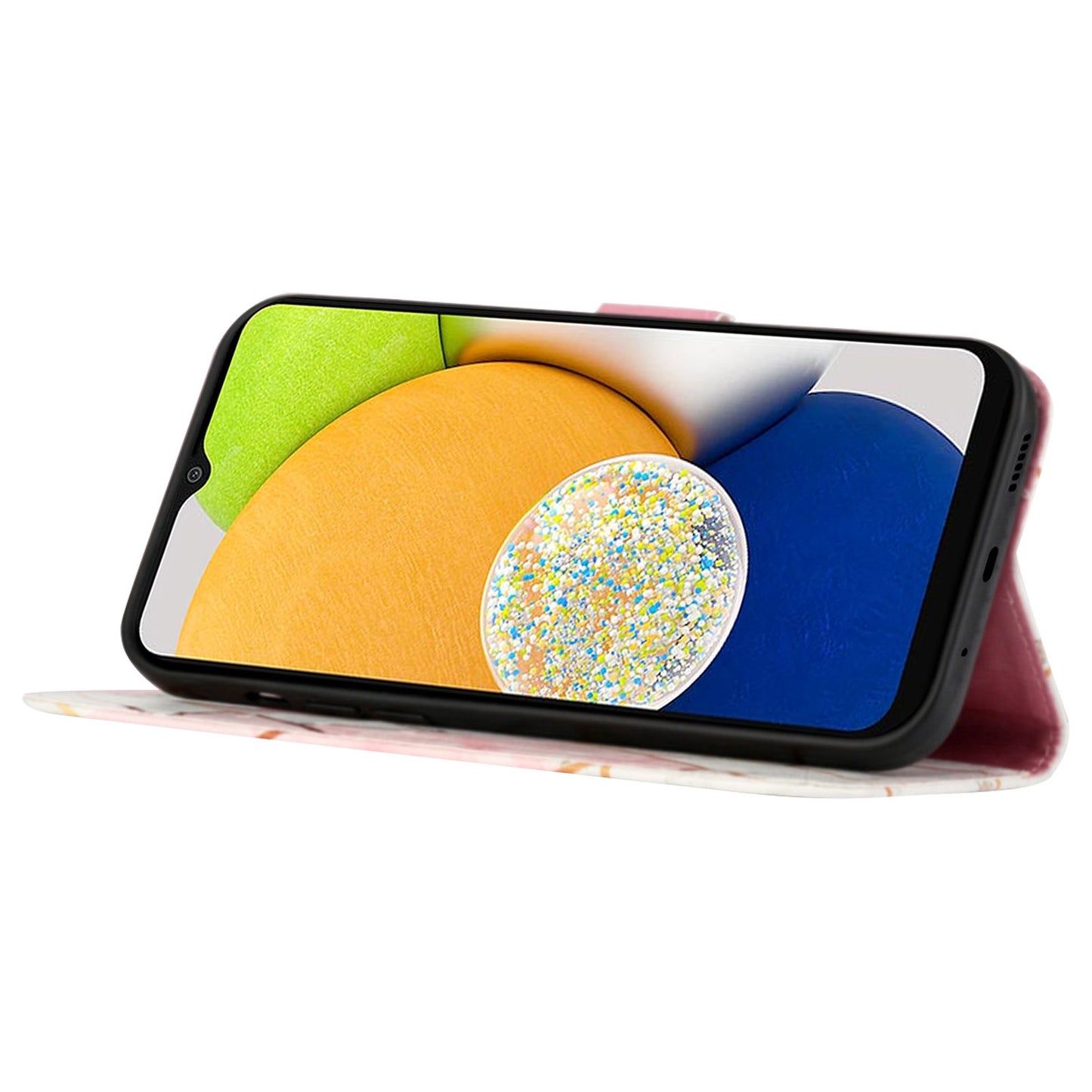 YB Pattern Printing Leather Series-5 for Samsung Galaxy A52 4G/5G/A52s 5G Wallet Marble Pattern Scratch-resistant Stand Phone Shell