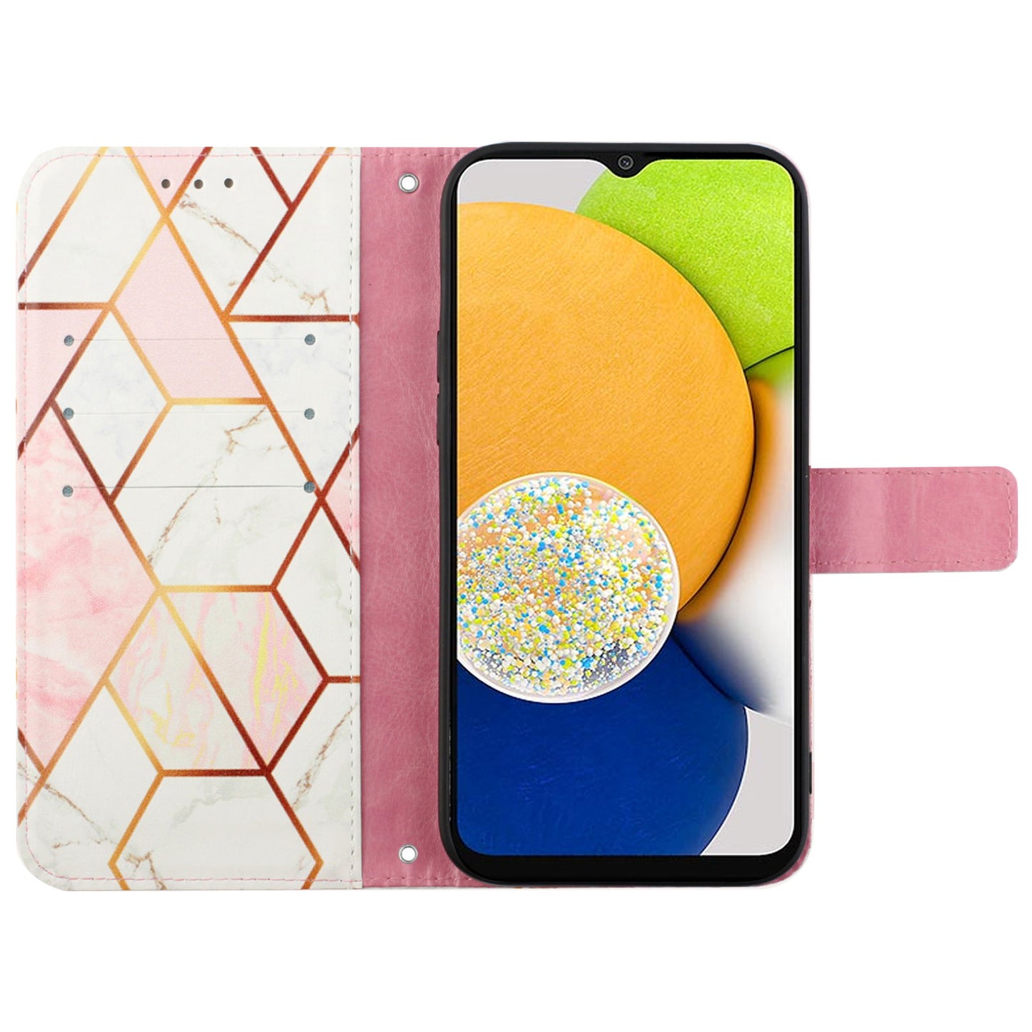 YB Pattern Printing Leather Series-5 for Samsung Galaxy A52 4G/5G/A52s 5G Wallet Marble Pattern Scratch-resistant Stand Phone Shell
