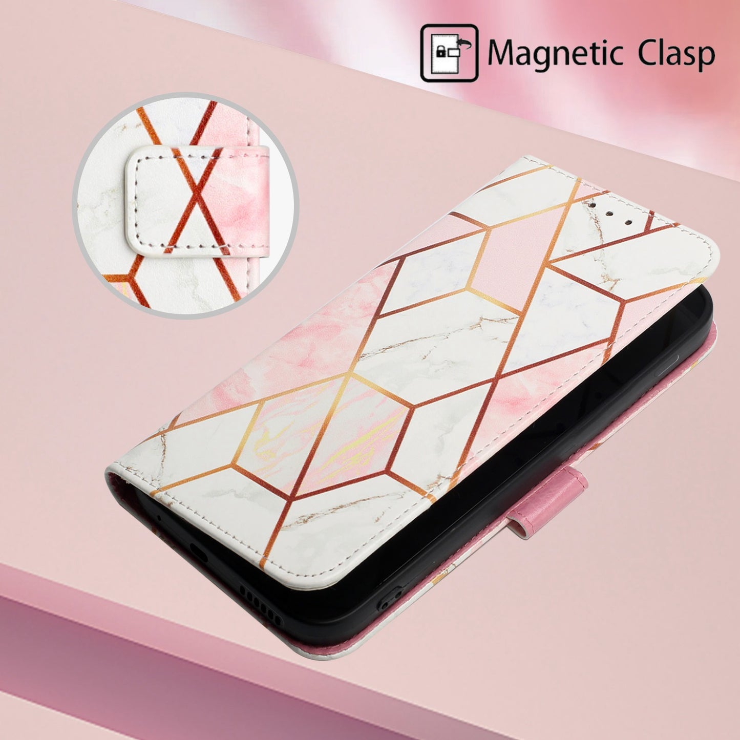 YB Pattern Printing Leather Series-5 for Samsung Galaxy A52 4G/5G/A52s 5G Wallet Marble Pattern Scratch-resistant Stand Phone Shell